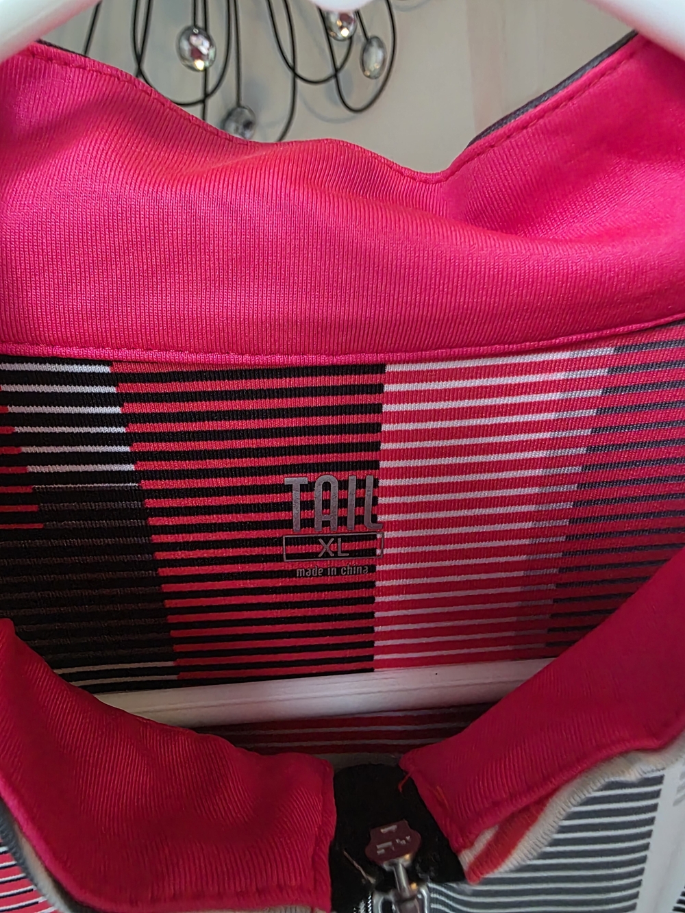 Tail Sleeveless Graphic Zip Mock Neck Dress in Pink and Black - Picture 2 of 3